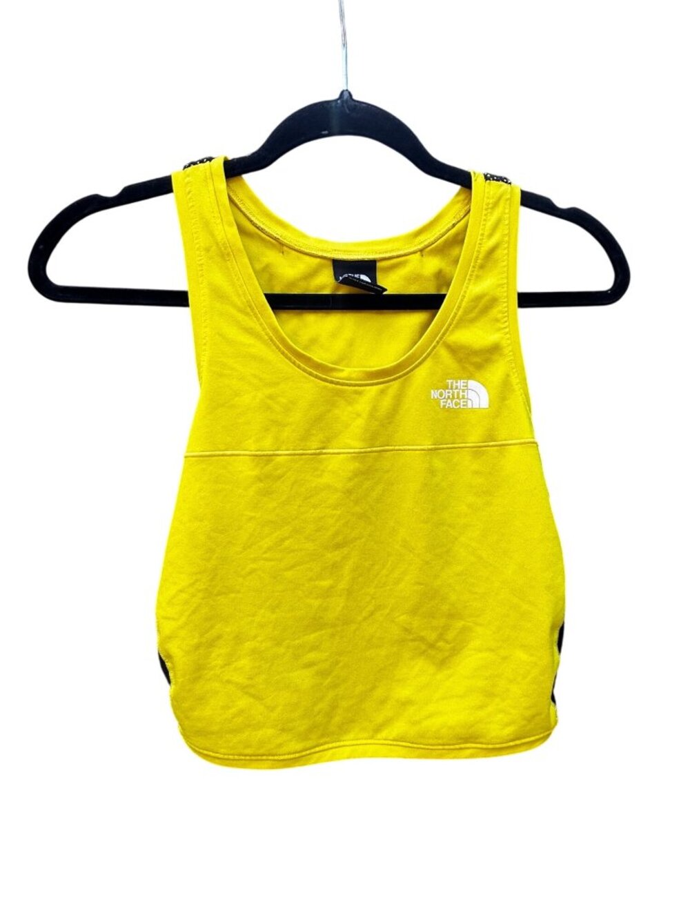 The North Face Womens Yellow Mesh Back Crop Tank Top Size Large 1938
